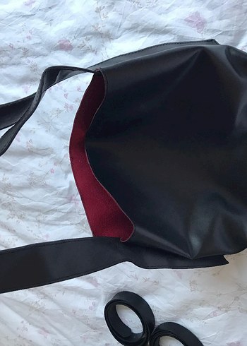 Siyah Deri Kadın Çanta - Görsel 4