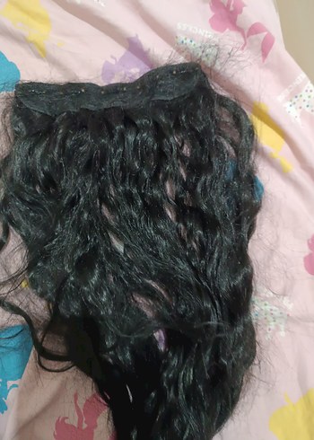 siyah dalgalı yarımay çıt çıt postiş saç - Görsel 3