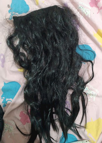 siyah dalgalı yarımay çıt çıt postiş saç - Görsel 2