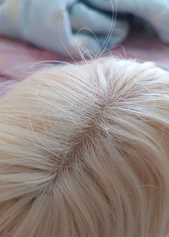 sarı uzun düz peruk - Görsel 4