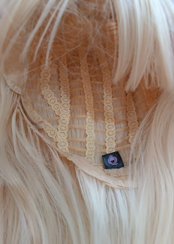 sarı uzun düz peruk - Görsel 5