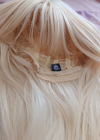 sarı uzun düz peruk - Görsel 6