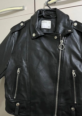Kadın Siyah Deri ceket Bershka