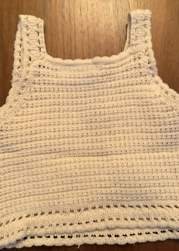 Çiçek Nakışlı Kız Çocuk Örgü Atlet - Görsel 2