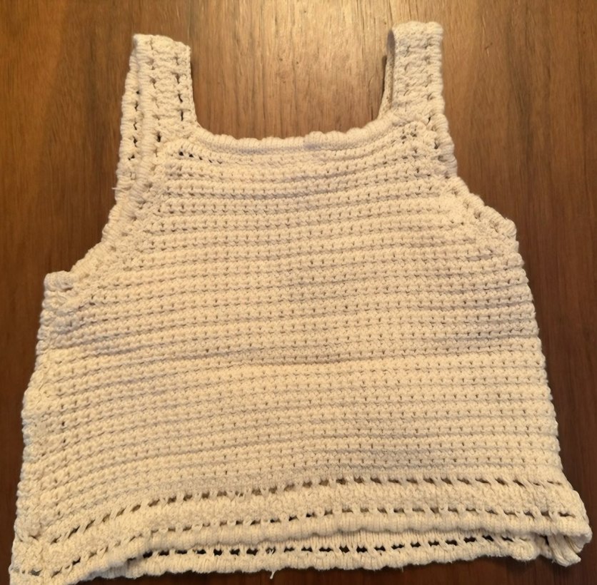 Çiçek Nakışlı Kız Çocuk Örgü Atlet - Görsel 2