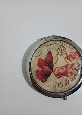 Beyaz Pastel Kapaklı Cep Aynası - Görsel 2