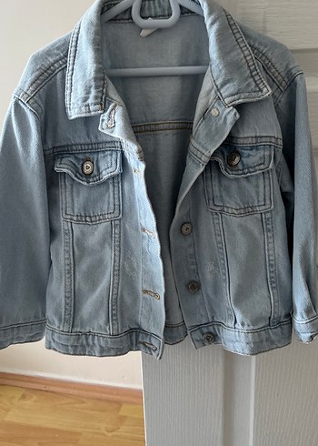 Unisex Çocuk Mavi Denim Ceket - Görsel 2