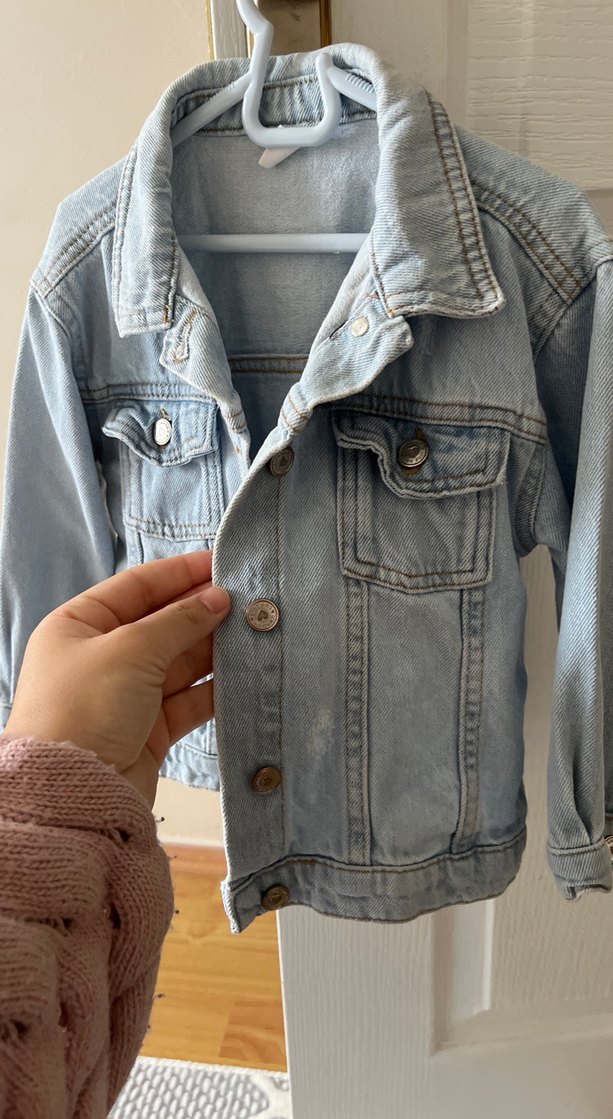 Unisex Çocuk Mavi Denim Ceket - Görsel 3