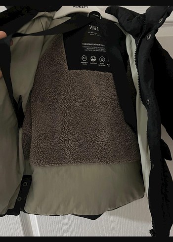 Düğmeli fermuarlı Siyah Erkek Çocuk Mont - Görsel 2