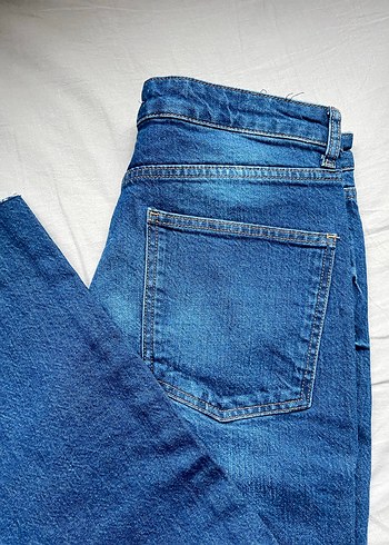 Düz Mavi Denim Kadın Jean - Görsel 5