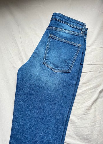 Düz Mavi Denim Kadın Jean - Görsel 3