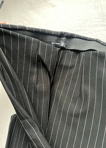 Havuç paça Çizgili Gri Kadın Kumaş Pantolon - Görsel 5