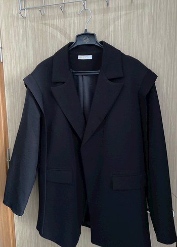 Düğmeli Siyah Kadın Blazer Ceket