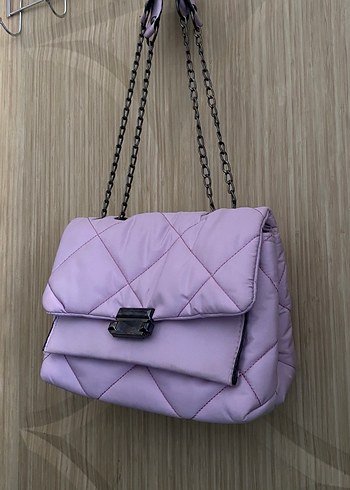 Zincir Detaylı Pastel Mor Kadın Çanta