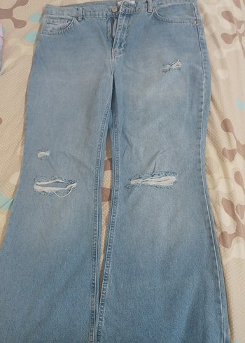 Kadın Açık Mavi Rahat Kesim Kot Pantolon - Görsel 3