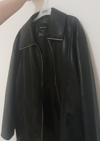 Siyah Deri Kadın Ceket Midi Boy - Görsel 3