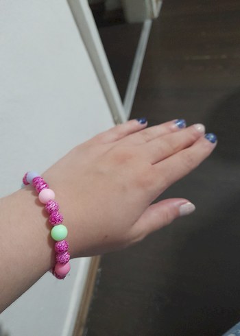 Pembe Boncuklu Bohem Bileklik