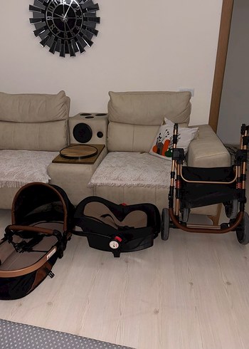 Kahverengi Bebek Arabası Seti