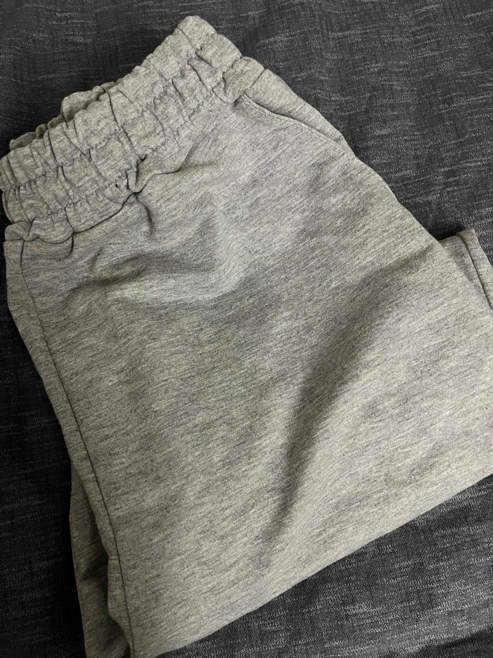 Gri Kadın Keten Rahat Kesim Eşofman Altı - Görsel 2