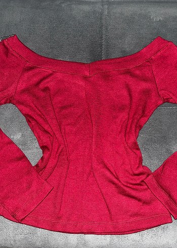 Bordo Kayık Yaka Bluz