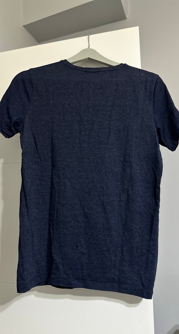 Lacivert V Yaka Keten Erkek Tişört - Görsel 2