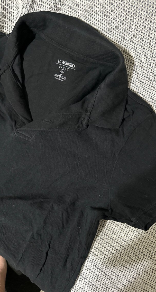 Erkek Siyah Kısa Kollu Polo Tişört - Görsel 3