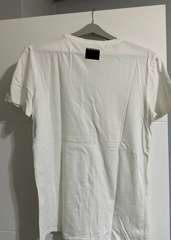 Beyaz Baskılı Pamuklu Erkek Tişört - Görsel 2