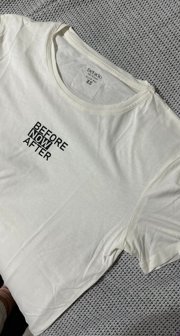 Beyaz Baskılı Pamuklu Erkek Tişört - Görsel 3