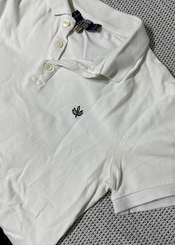 Erkek Beyaz Pamuklu Polo Tişört - Görsel 3