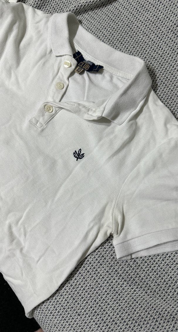 Erkek Beyaz Pamuklu Polo Tişört - Görsel 3