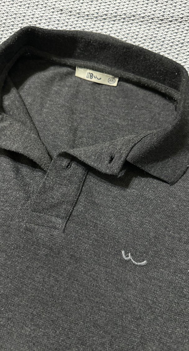 Gri Kısa Kollu Polo Tişört - Görsel 3