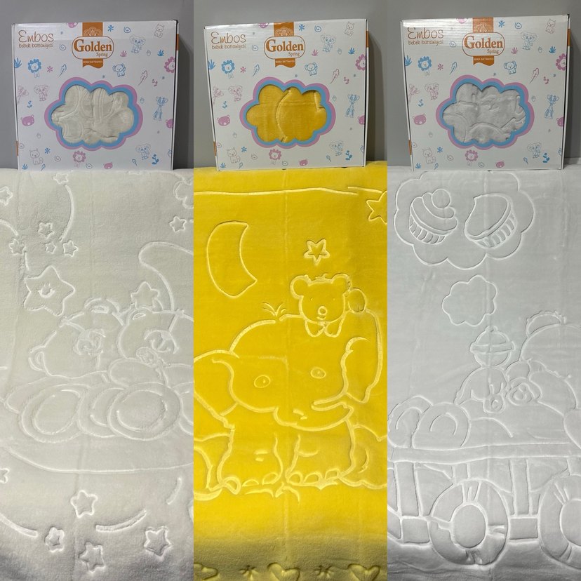 Açık Gri Desenli Bebek Battaniyesi - Görsel 2