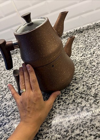 Diğer Kahverengi Çift Katlı Çaydanlık