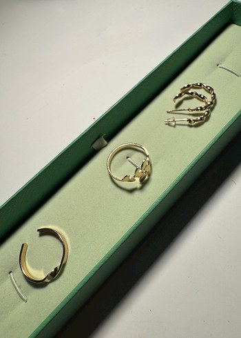 Gold Rengi 5'li Yüzük Seti - Çoklu Yüzük - Görsel 2