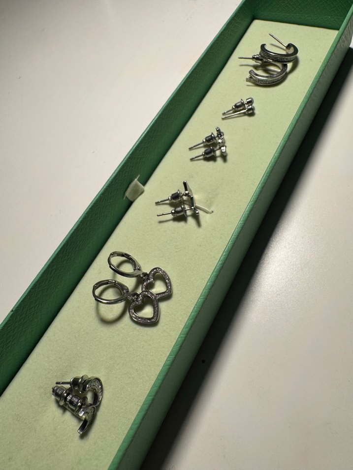 Gümüş Rengi 6'lı Küpe Seti - Görsel 2