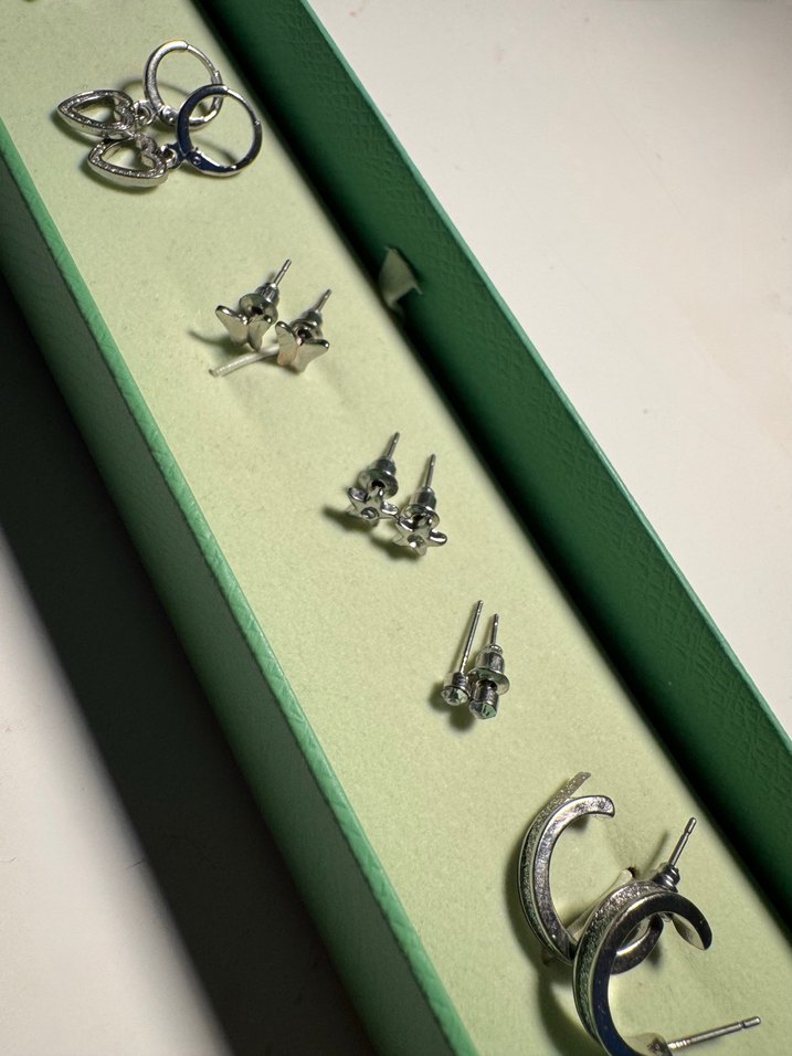 Gümüş Rengi 6'lı Küpe Seti - Görsel 4