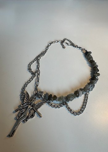 Peri & Labradorit Taşı Kolye El Yapımı - Görsel 3