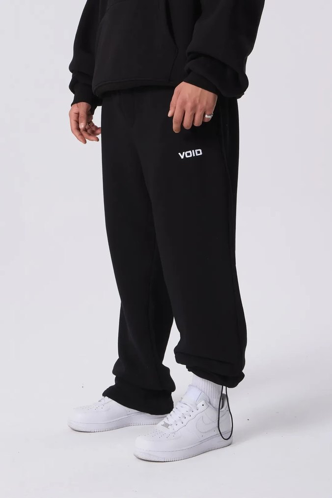 VOID Siyah Premium Ayarlanabilir Paça Oversize Eşofman - Görsel 3