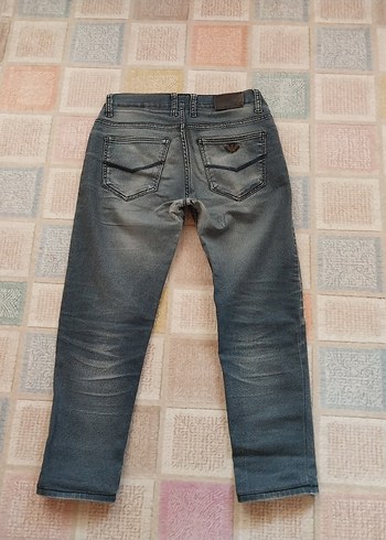 Armani Jeans Gri Düğmeli Erkek Denim Pantolon