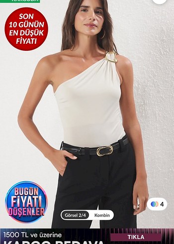 Trendyolmilla Bej Drapeli V Yaka Kolsuz Bluz - Görsel 5