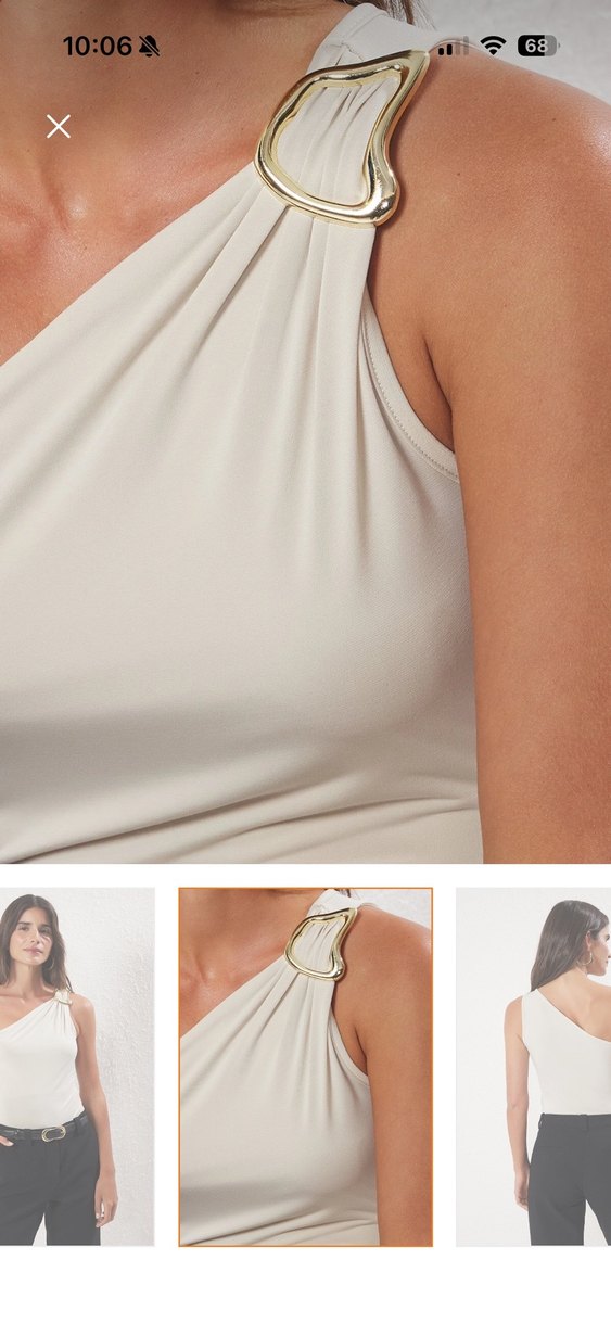 Trendyolmilla Bej Drapeli V Yaka Kolsuz Bluz - Görsel 2