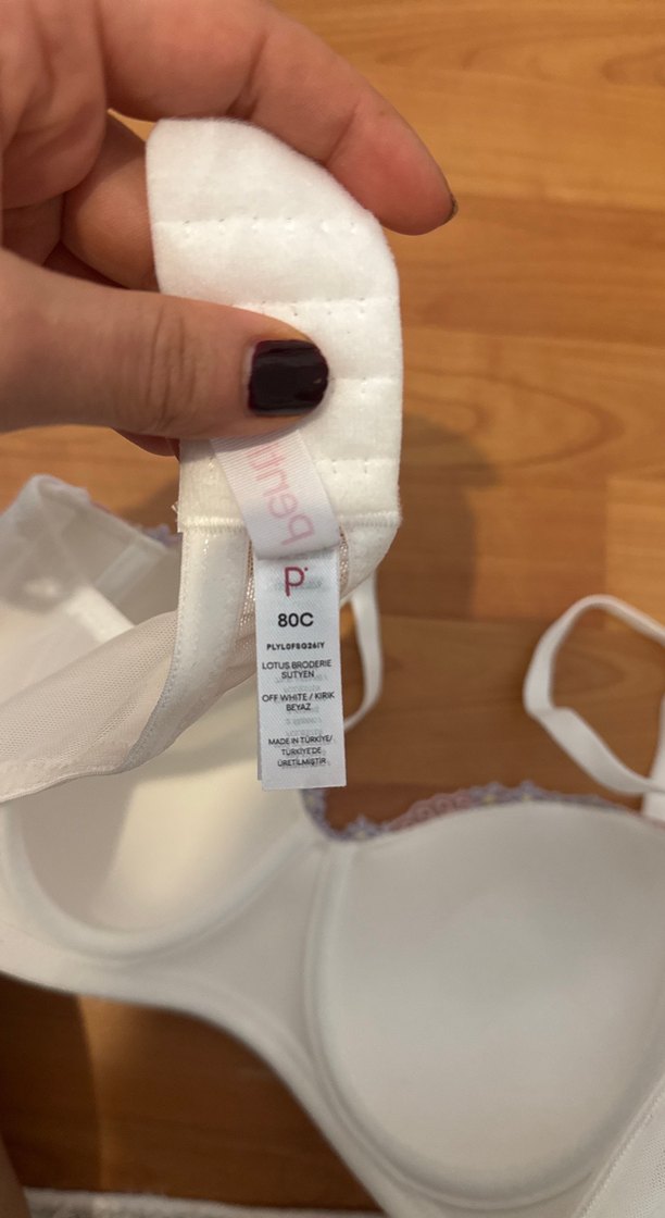 Nakışlı Beyaz Sütyen 80C Lotus Broderie - Görsel 3