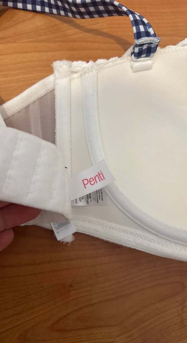 Beyaz Dantel Brodeli Bohem Sütyen 90B - Görsel 2