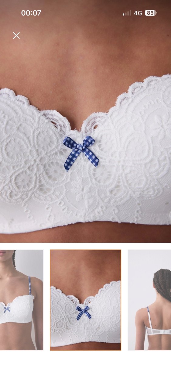 95B Nakışlı Beyaz  Sütyen LOTUS LACE - Görsel 5