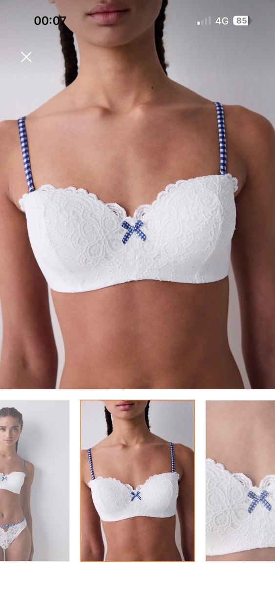 95B Nakışlı Beyaz  Sütyen LOTUS LACE - Görsel 4