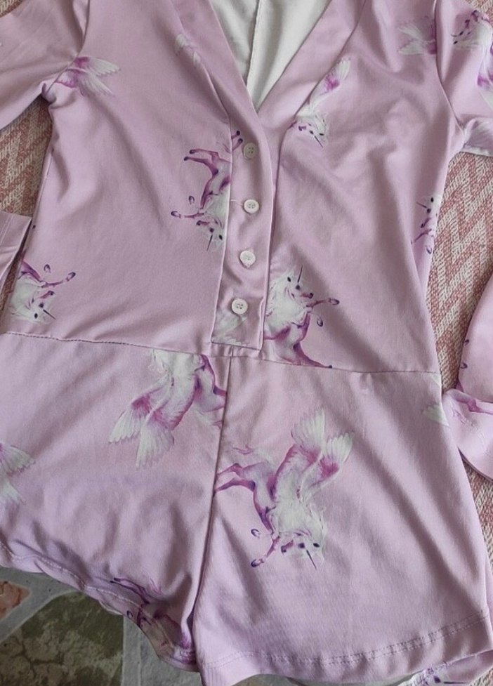 Pembe Baskılı Mini Emzirme Pijaması - Görsel 2