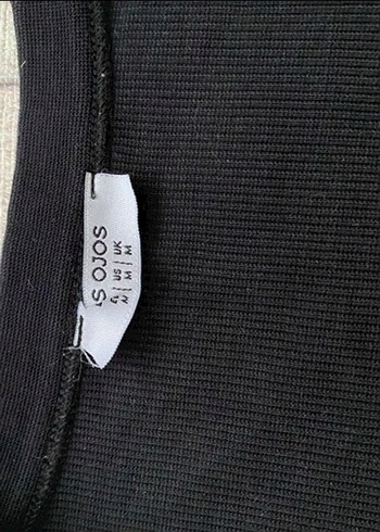 Siyah Kısa Crop Top, Dar Kesim, Kısa Kollu - Görsel 2