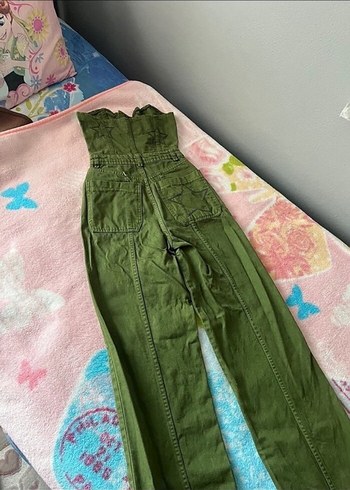 Yeşil Bağlamalı Desenli Fermuarlı Kadın Pantolon - Görsel 2