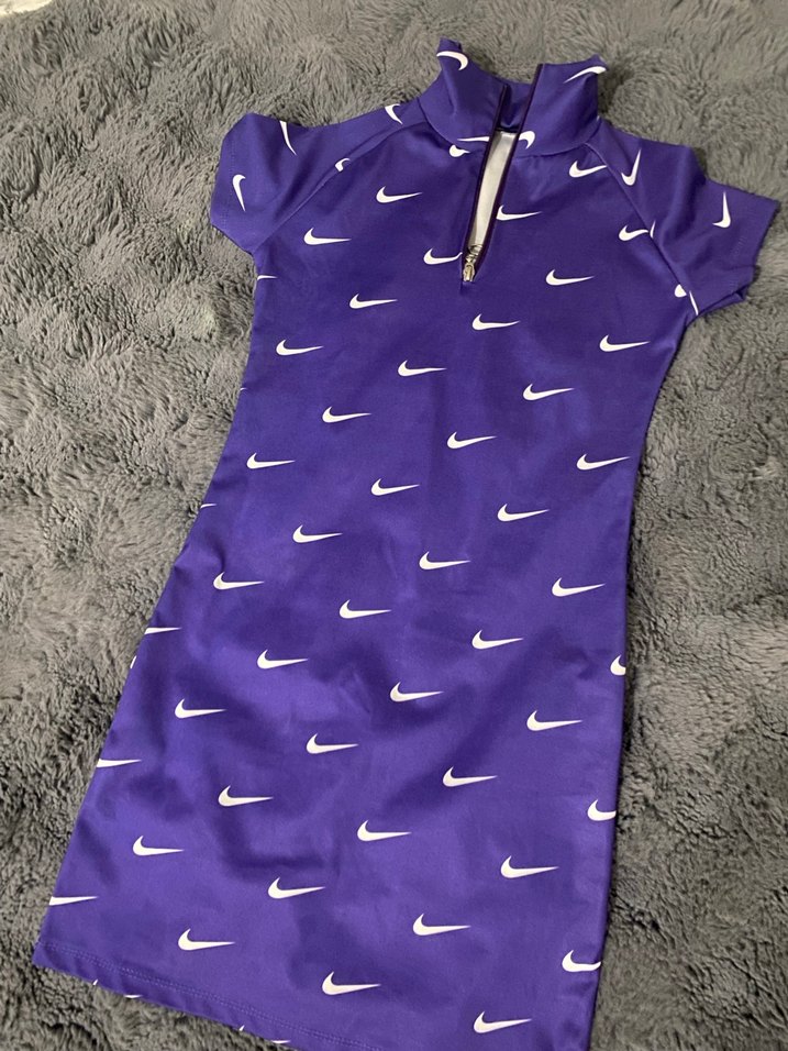 Mor, Kısa Kollu, Spor Tarz Kadın Elbisesi - Görsel 3