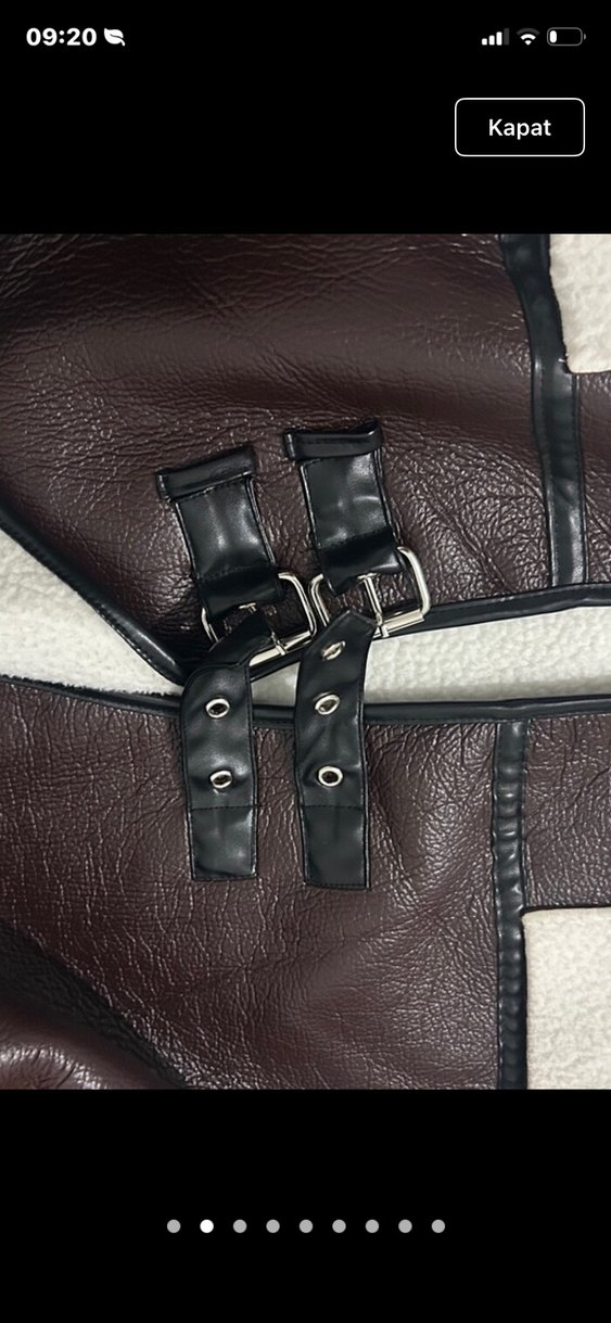 Kürklü Beyaz Deri Biker Kadın Ceket - Görsel 4